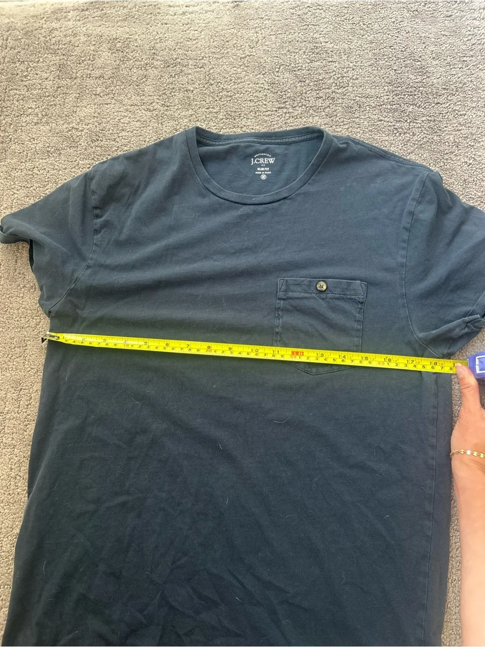 J.Crew Slim Fit Pocket Tee | Men's M | Washed Slate Blue | Casual